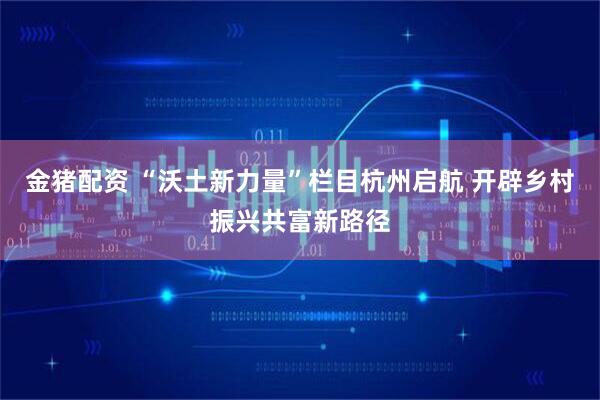 金猪配资 “沃土新力量”栏目杭州启航 开辟乡村振兴共富新路径